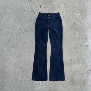 2000s dark wash flared jeans